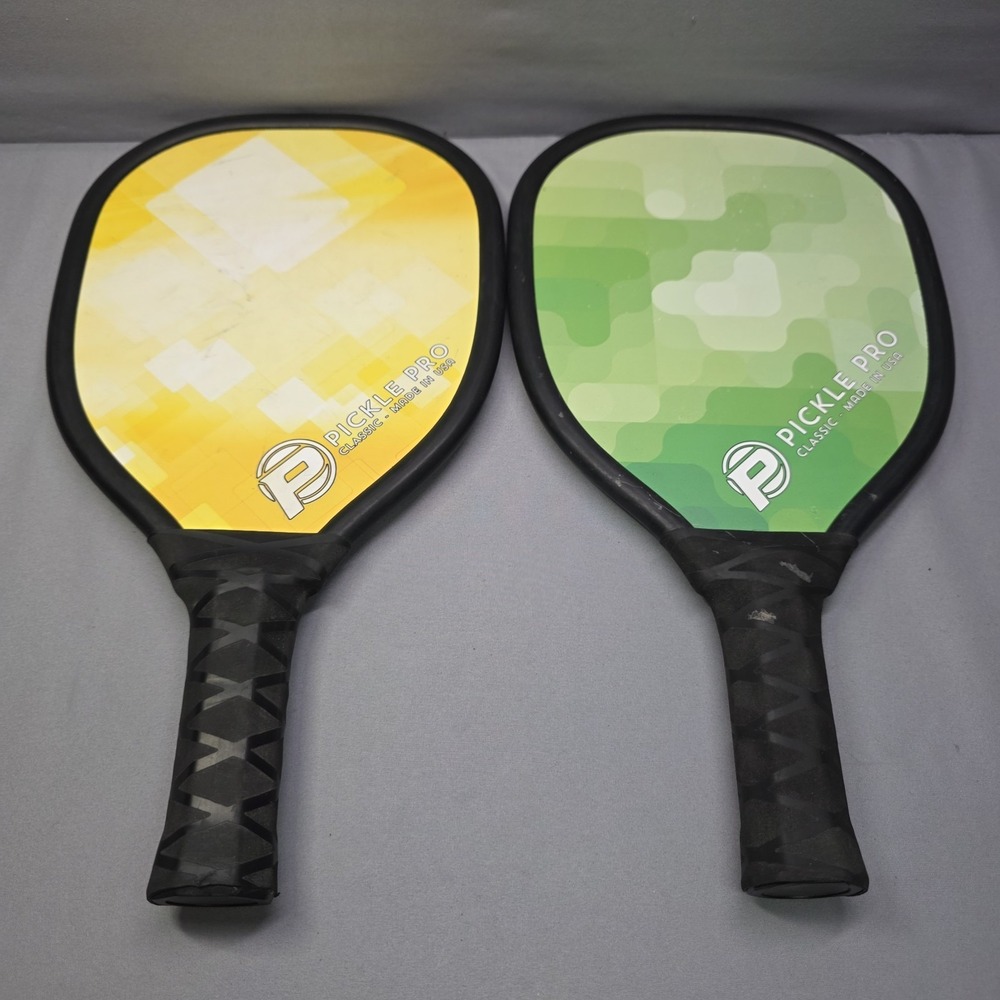 Pickleball‎ Paddle Pickle Pro Classic Yellow Green Pickle Ball Lot x2 - Picture 2 of 15